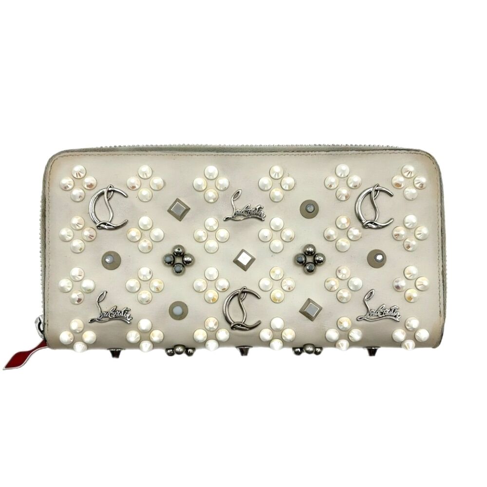 Christian Louboutin Panettone Long Wallet Cream with Loubinthesky Spikes